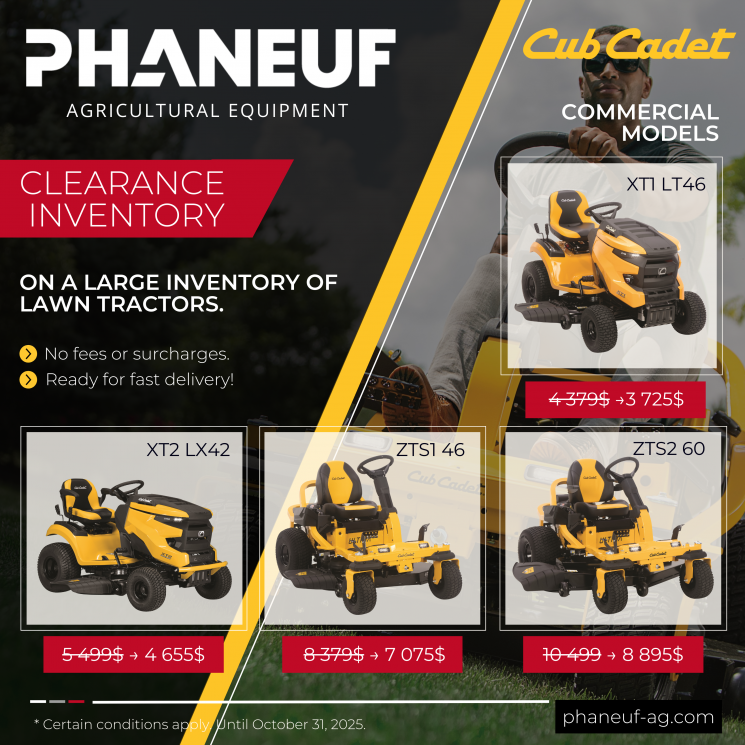 Cub Cadet : Clearance inventory